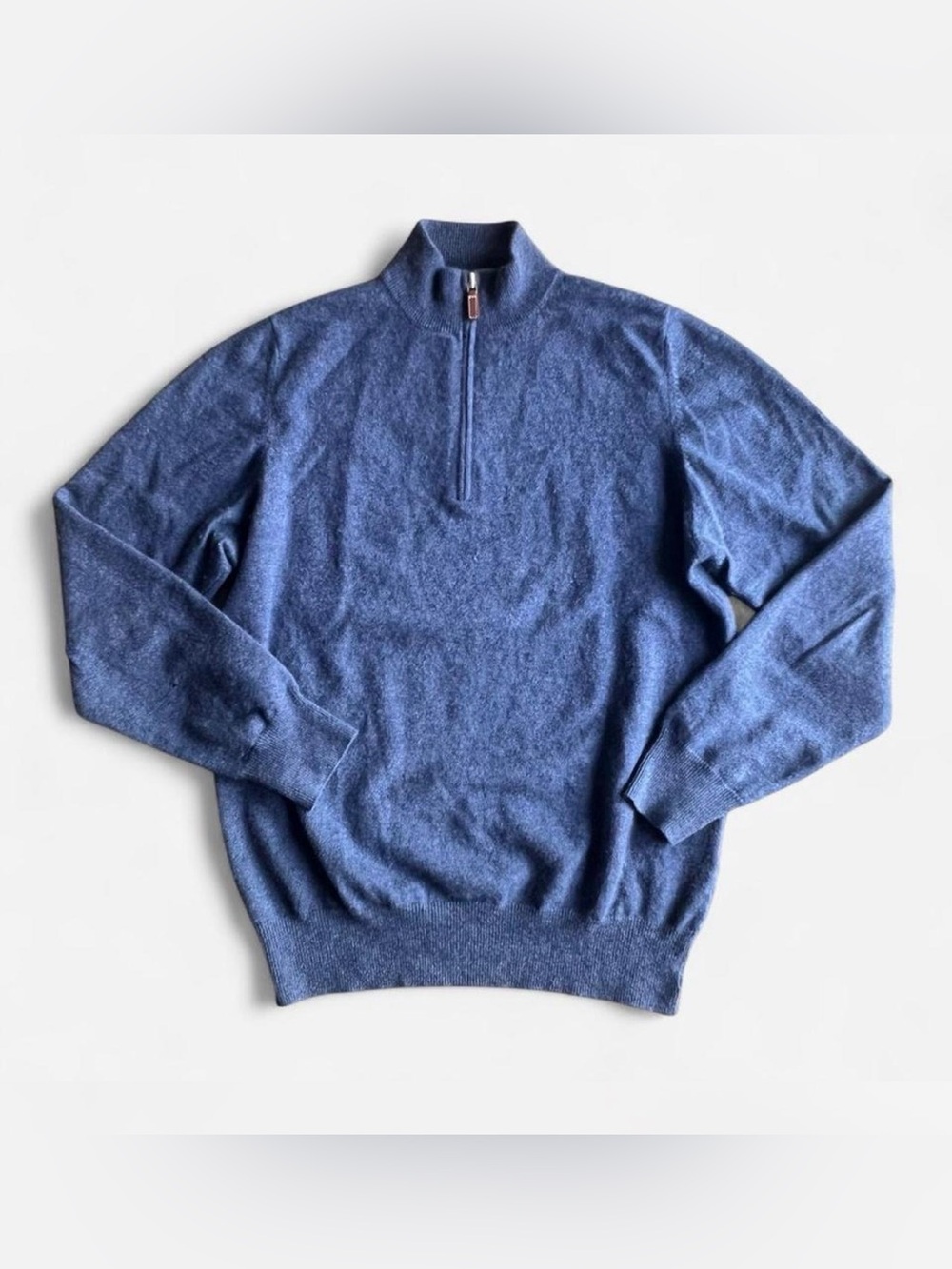 Alan Paine England 🏴󠁧󠁢󠁥󠁮󠁧󠁿 blue quarter zip cashmere sweater men’s size small